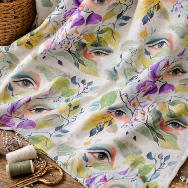 Tecido Folhas Coloridas De Olhos Legais E Elegantes (Criador carregado)