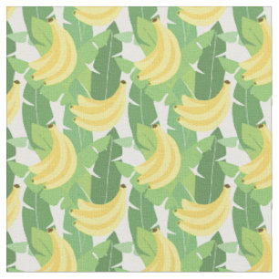 Tecido Folhas da banana e teste padrão da fruta