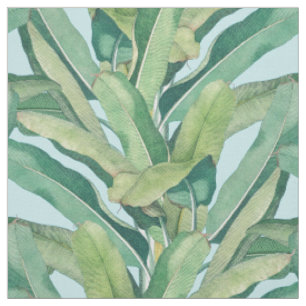 Tecido Folhas de Banana Tropicais Verdes Vintage
