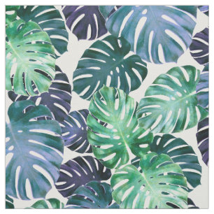 Tecido Folhas de Monstera Tropicais