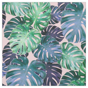 Tecido Folhas de Monstera Tropical Verde