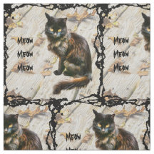 Folhas de outono de Gato Negro de Halloween