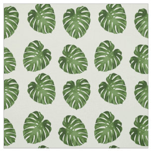 Tecido Folhas de Palma, Folhas Verdes, Padrão Tropical