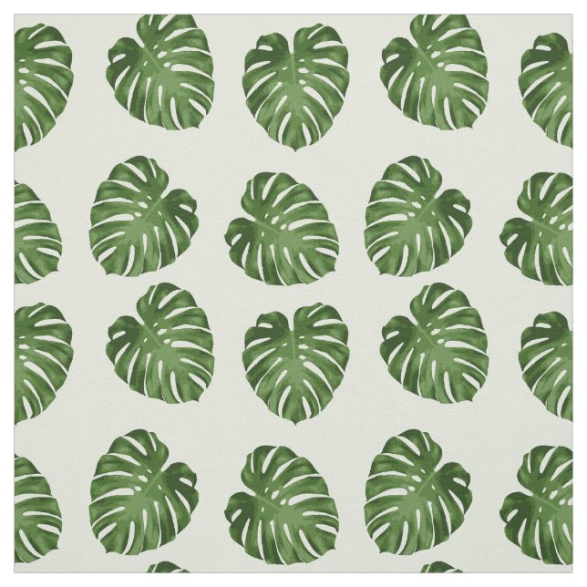 Tecido Folhas de Palma, Folhas Verdes, Padrão Tropical (Modelo)