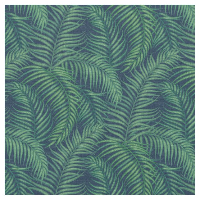 Tecido Folhas de Palma Tropicais Noturnas (Detalhe)