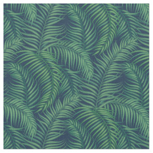 Tecido Folhas de palmeira tropicais da noite