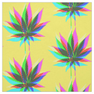 Tecido Folhas de plantas selvagens - cor neon + suas idei