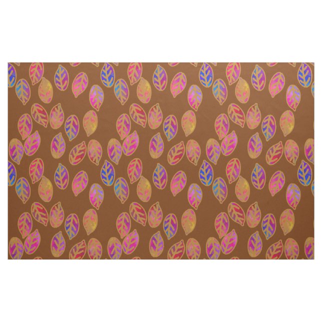 Tecido Folhas Esmaltadas na Lama (Fat Quarter)