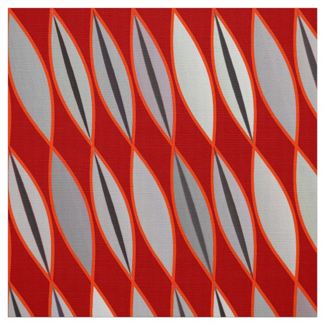 Tecido Folhas modernas do meio século, obscuridade - (Modelo)