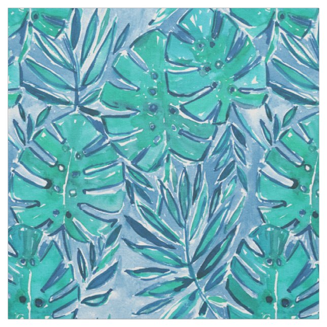 Tecido Folhas tropicais do BOM verde da SELVA de JUJU (Modelo)