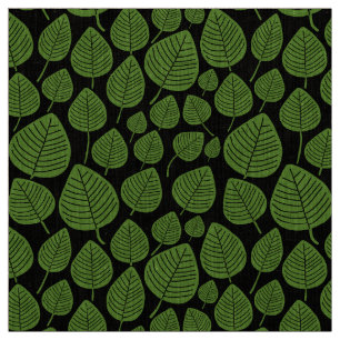Tecido Folhas - Verde-abacate em preto