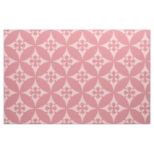 Tecido Formas De Pastel De Padrão Geométrico Retro Rosa