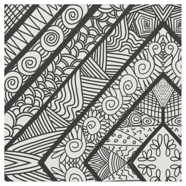 TECIDO FORMAS PADRÃO PRETO E BRANCO (Detalhe)