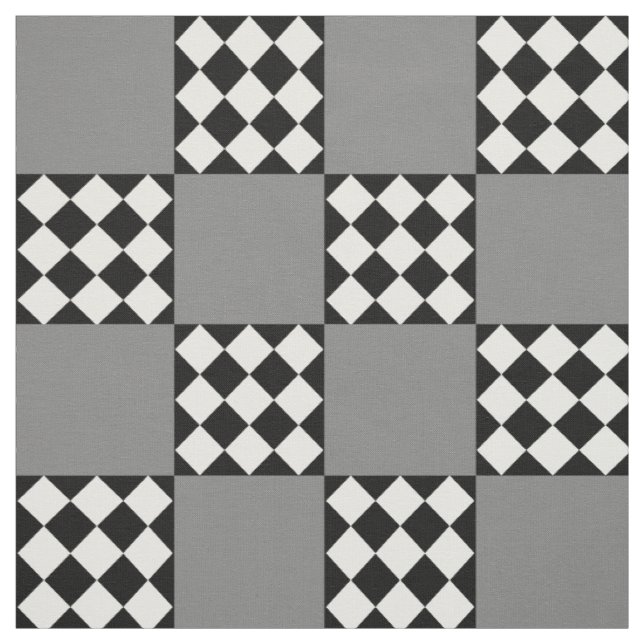 Tecido Formas Quadradas do Harlequin Preto da Cinza Cinza (Modelo)