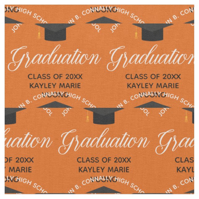 Tecido Formatura Laranja Personalizada Turma de 2026 Grad (Detalhe)
