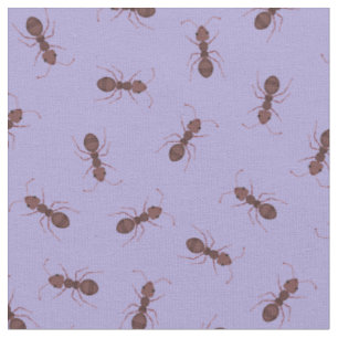 Tecido Formigas Marrons Ilustradas em Roxo
