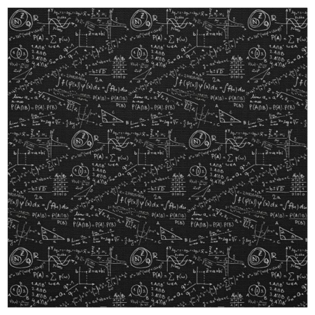 Tecido - Fórmula matemática em preto e branco (Modelo)