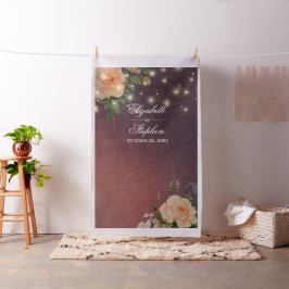 Tecido Foto de Casamento Booth Backdrop Floral Luzes