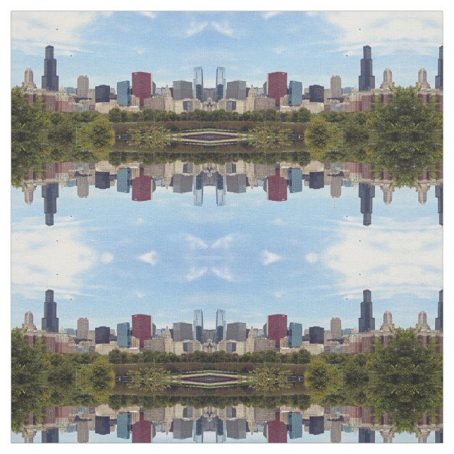 Tecido Foto Skyline de Chicago (Modelo)