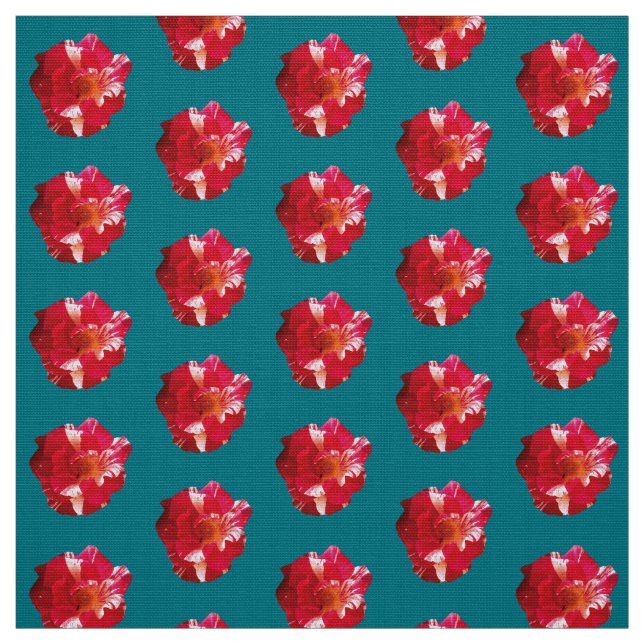 Tecido Fotográfico de Rosas Vermelhas e Brancas (Modelo)