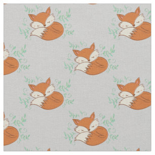 Tecido Fox Watercolor Baby Room Decore Woodland Animal