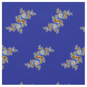 Tecido Fractal Brown azul de Swirly