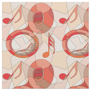 Tecido Fragmentos de Nota de Música Tuba