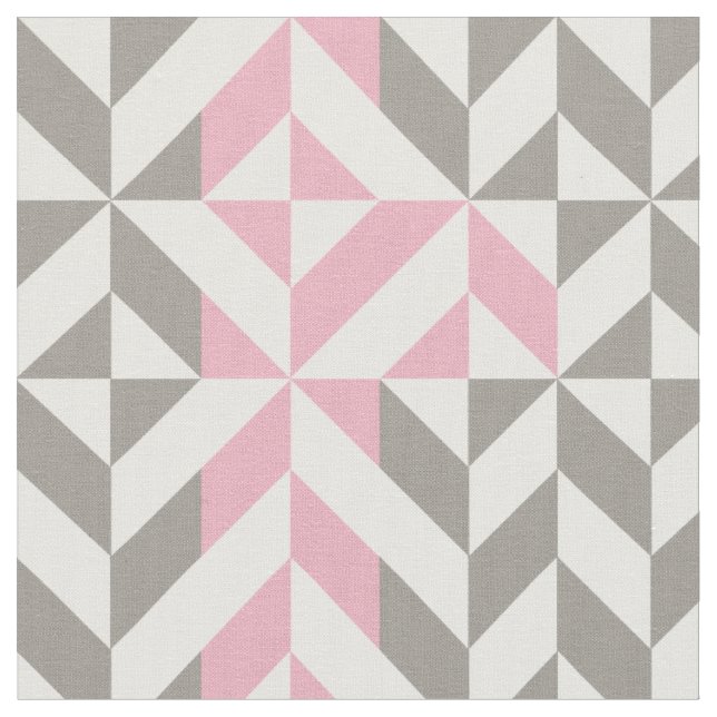 Tecido Framboesa rosa e ZigZag geométrica prateada (Detalhe)