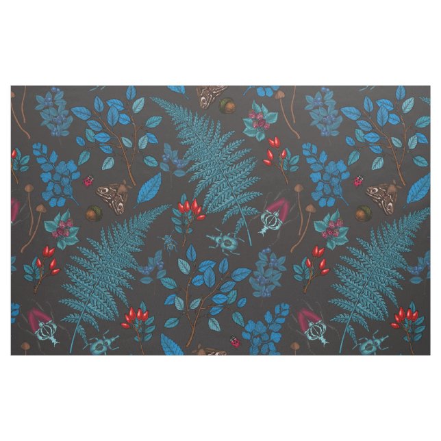 Tecido Framboesas, folhas e insetos 1 (Fat Quarter)