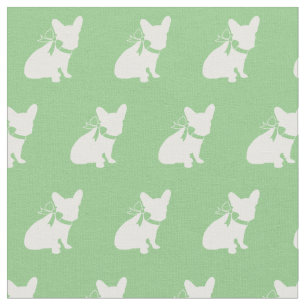 Tecido Frenchie French Bulldog Dog Frenchy Sage Green