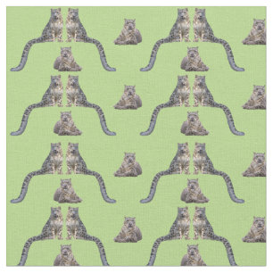 Tecido Frenesi da Leopardo da Neve (Verde Claro)