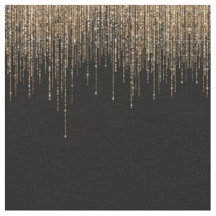 Tecido Frente Glitter Preto-Dourado Espelho Preto-Luxo