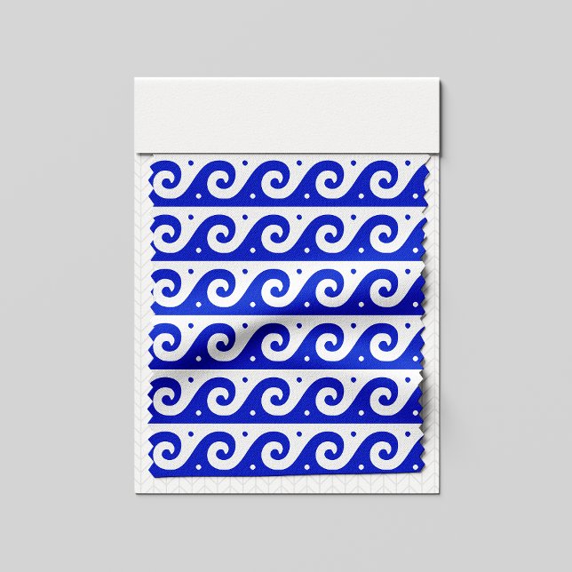 Tecido Frete Grego, Padrão de Onda Mediterrânica, Azul (Criador carregado)