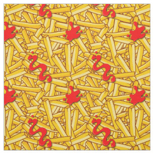 Tecido Fritas Francesas Com Molho Vermelho Engraçado