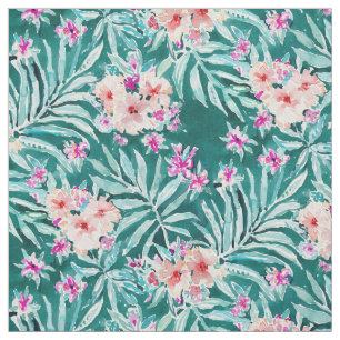 Tecido FRONDAS na palma tropical de FLEEK floral