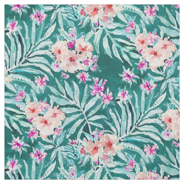Tecido FRONDAS na palma tropical de FLEEK floral (Modelo)