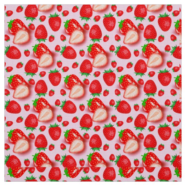 Tecido Fruta de Morango Rosa Pensada (Modelo)