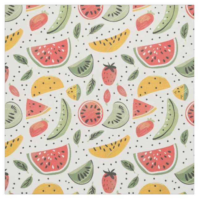 Tecido Fruta de Verão Desenhada à Mão (Modelo)