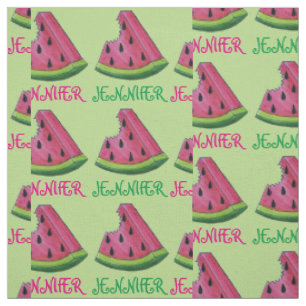 Tecido Fruta Fatia de Melancia Verde Rosa Personalizada