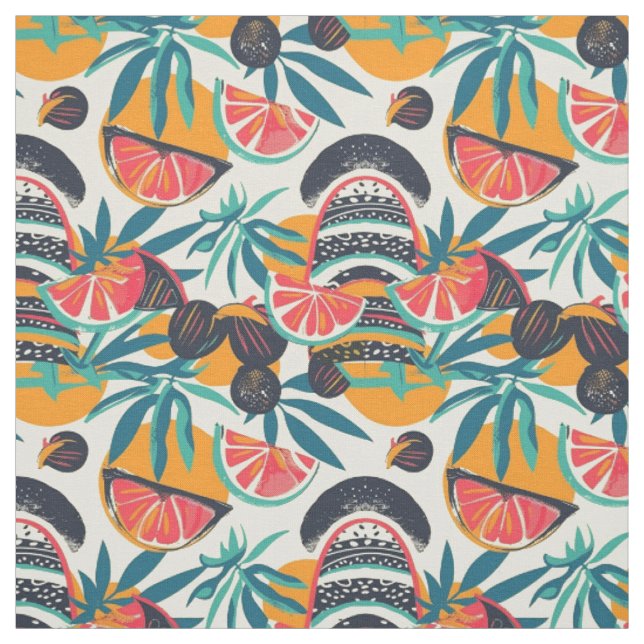 Tecido Fruta Retro Vibrante  (Modelo)