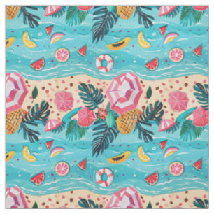 Tecido Fruta Tropical & Guarda-Chuva de Praia