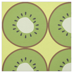 Tecido Fruta verde-amarela-branca-gigante Kiwi