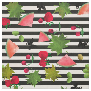 Tecido Frutas frescas sem costura Berries Aquarela Cartog