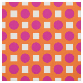 Tecido Fuchsia bolinhas em laranja