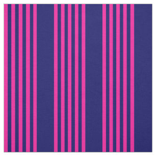 Tecido Fuchsia e padrão de cinco faixas azul marinho
