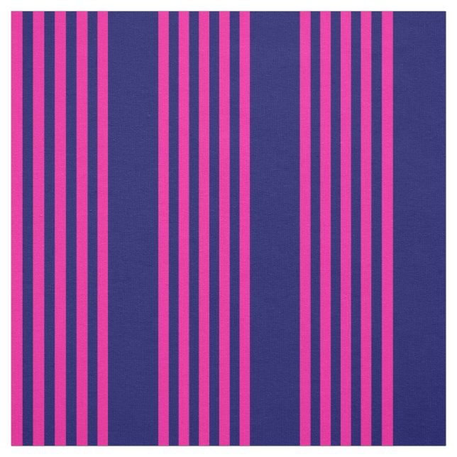 Tecido Fuchsia e padrão de cinco faixas azul marinho (Modelo)