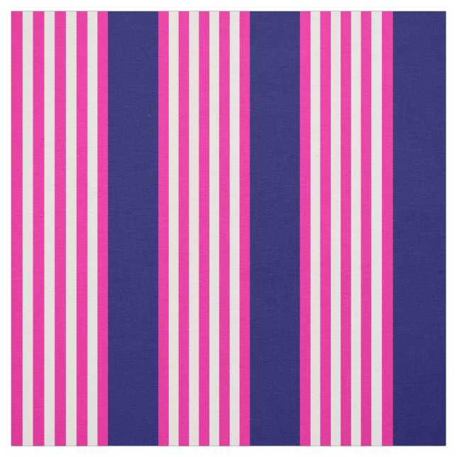 Tecido Fuchsia e padrão de cinco faixas brancas com azul (Modelo)