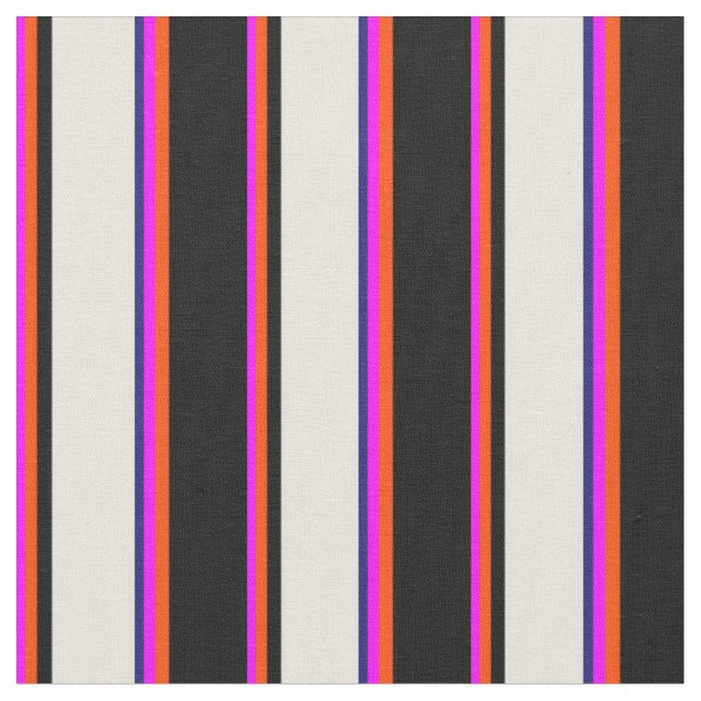 Tecido Fuchsia, Vermelho, Preto, bege e Linhas Azuis da M (Detalhe)