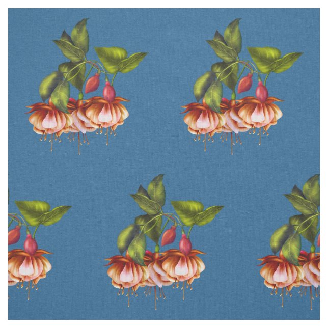 Tecido Fuchsias Tropicais Pintadas e Hummingbird (Modelo)