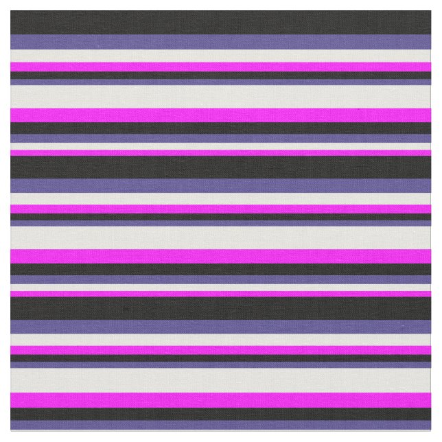 Tecido Fúcsia, Branco, Azul Escuro e Azul Preto (Detalhe)